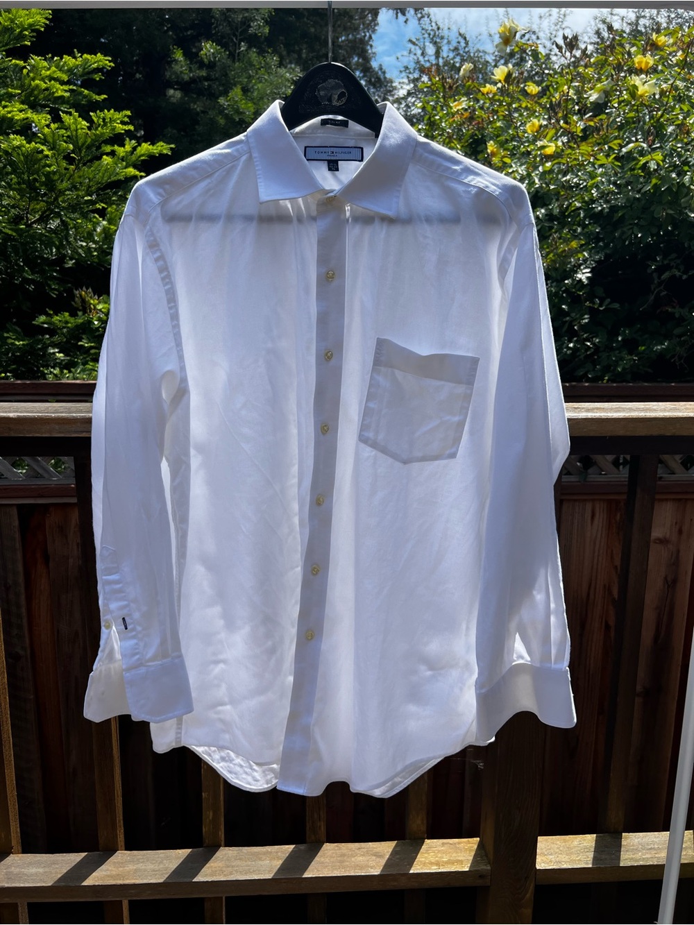 Tommy Hilfiger White Men's Dress Shirt - Classic Pocket Front
